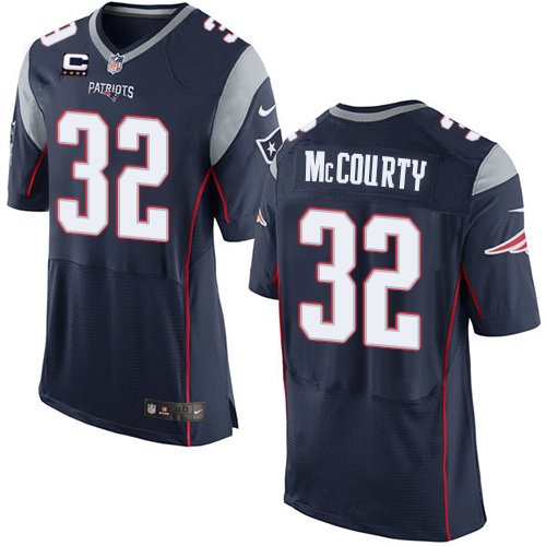 Men's Elite Devin McCourty C Patch Nike Jersey Navy Blue Home - #32 NFL New England Patriots